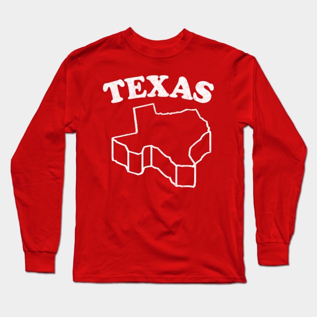 Texas /\/\/\/ Retro Style Design Long Sleeve T-Shirt by DankFutura